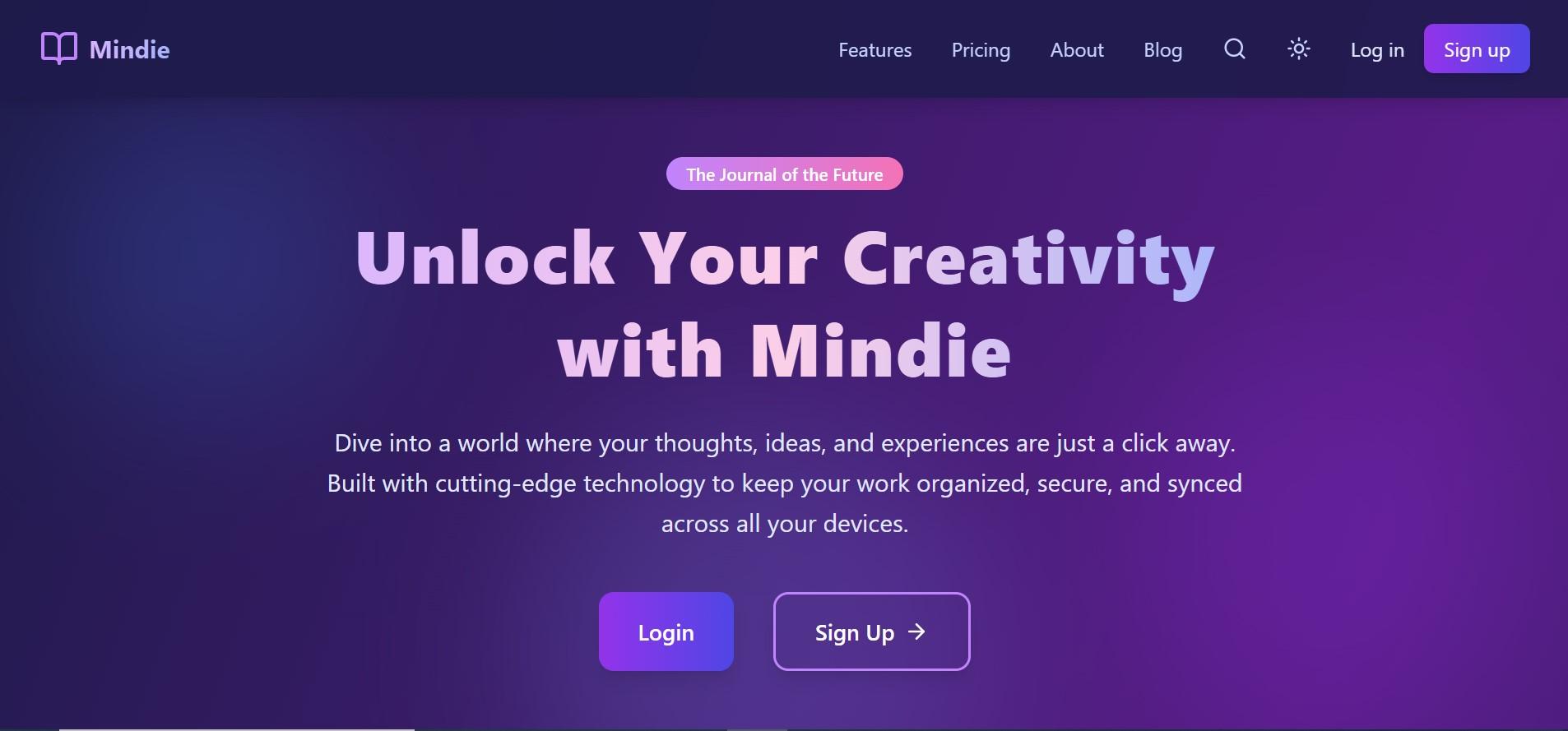 Mindie - Journal Web App